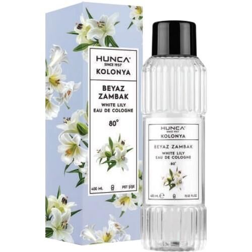 Hunca Kolonya Beyaz Zambak 400 Ml 80 Derece Pet Karton Kutulu