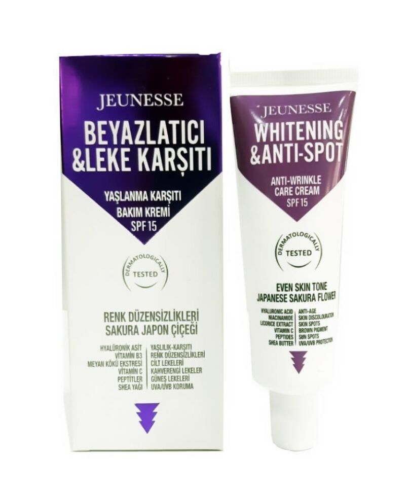 Jeunesse Beyazlatıcı Leke Karşıtı Yaşlanma Karşıtı SPF 15 Bakım Aklık Kremi 50 ml