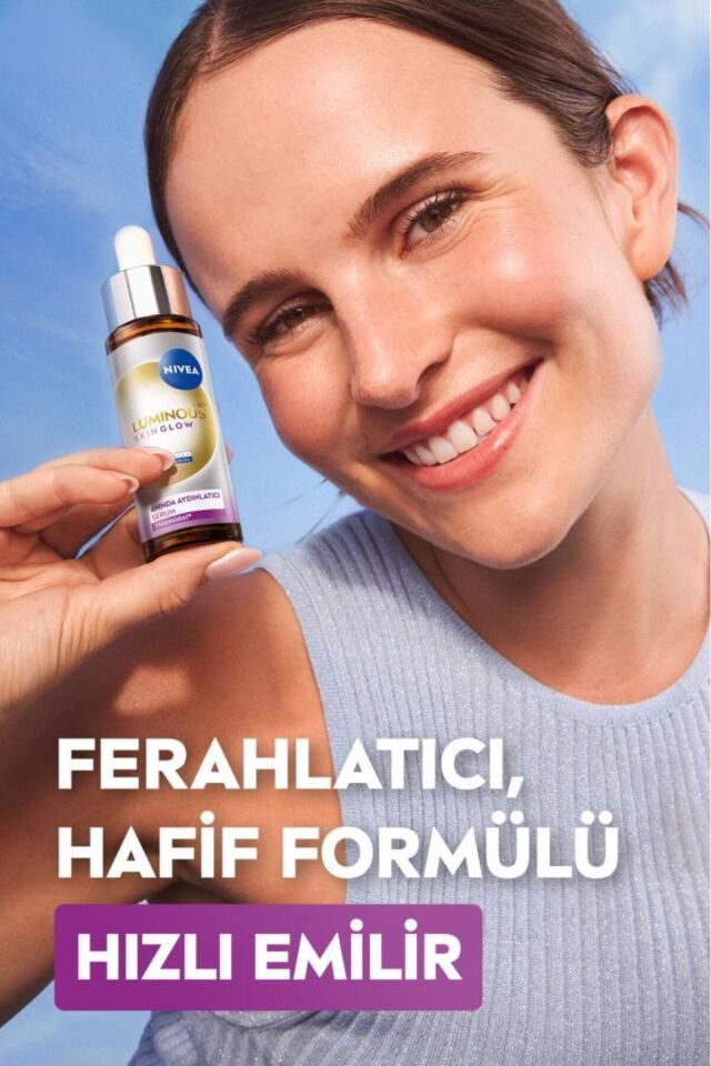 Nivea Luminous630 Skin Glow Anında Aydınlatıcı Serum, 30 ml, Eşit Cilt Tonu,Nemlendirme,Leke Karşıtı Thiamidol,Niasinamid,Aloe Vera