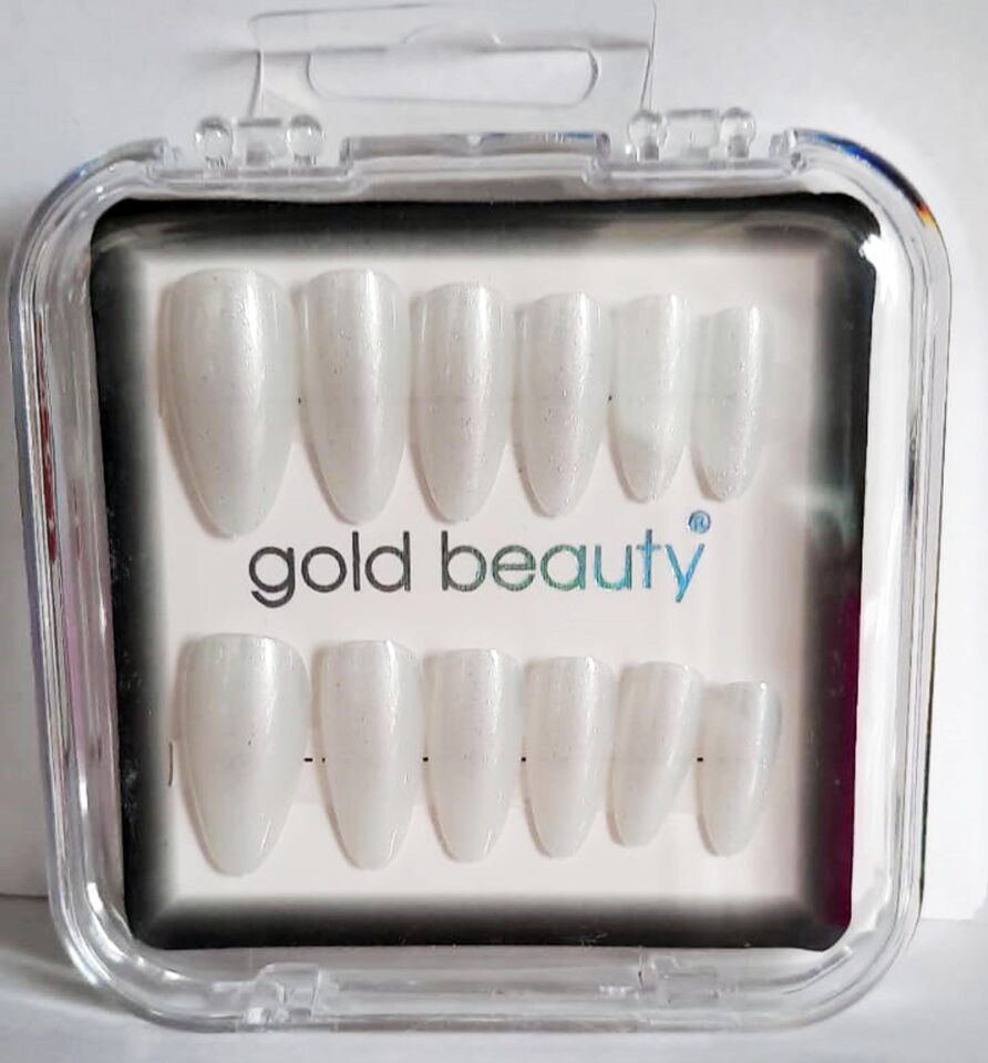 Gold Beauty Kedi Gözü Takma Tırnak 12 li EP-1527 - 7 Sedefli Beyaz