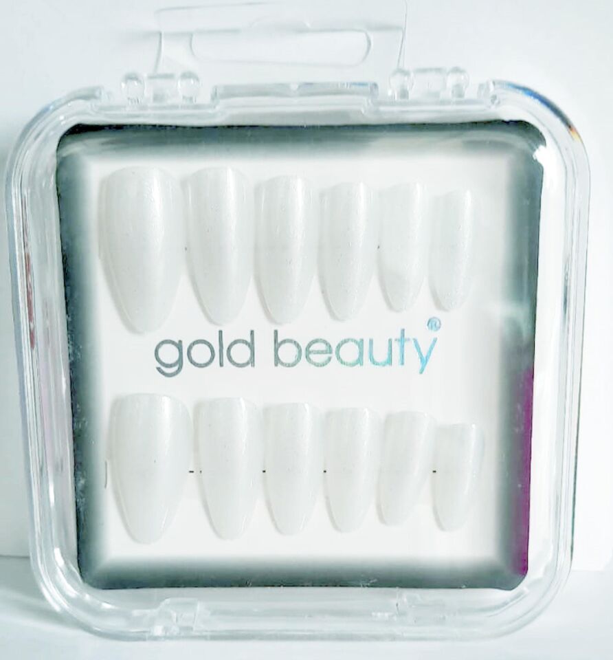 Gold Beauty Kedi Gözü Takma Tırnak 12 li EP-1527 - 7 Sedefli Beyaz