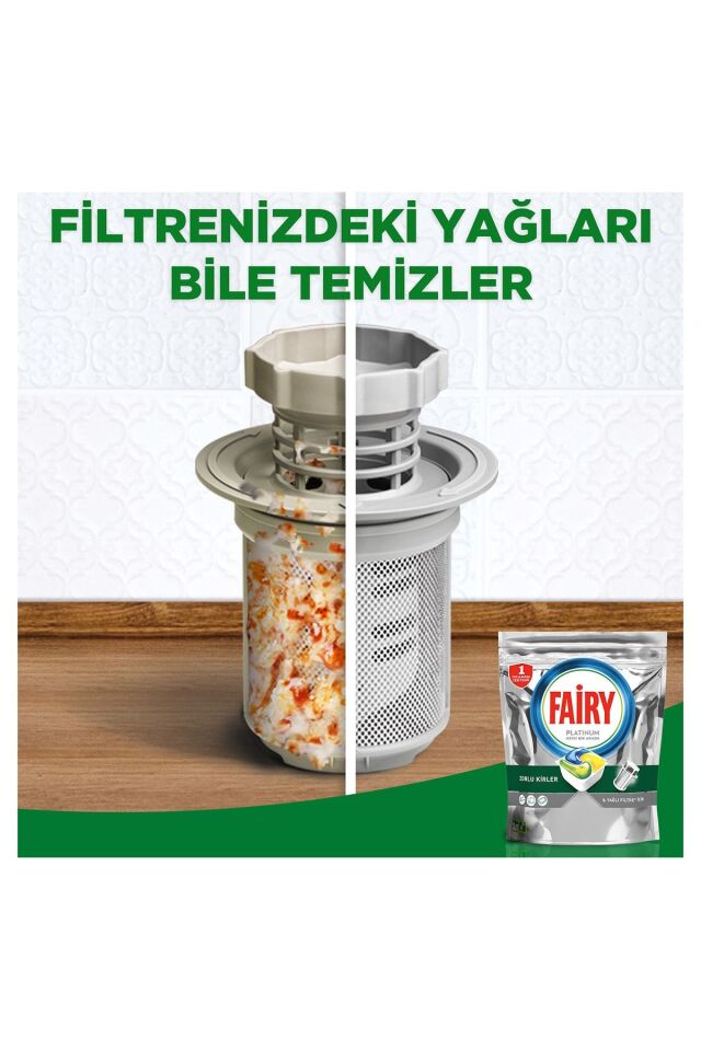 Fairy Platinum Hepsi Bir Arada 60 Yıkama Bulaşık Makinesi Deterjanı Kapsülü Limon Kokulu