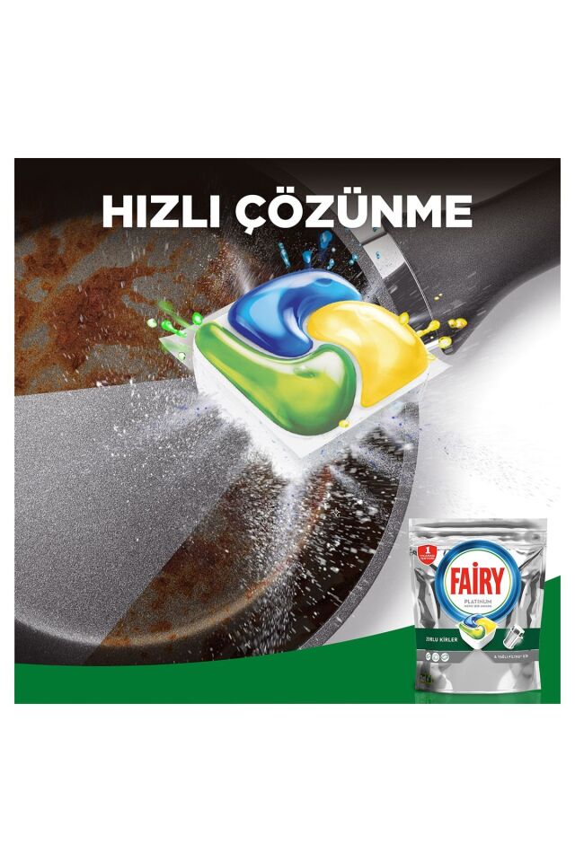 Fairy Platinum Hepsi Bir Arada 60 Yıkama Bulaşık Makinesi Deterjanı Kapsülü Limon Kokulu