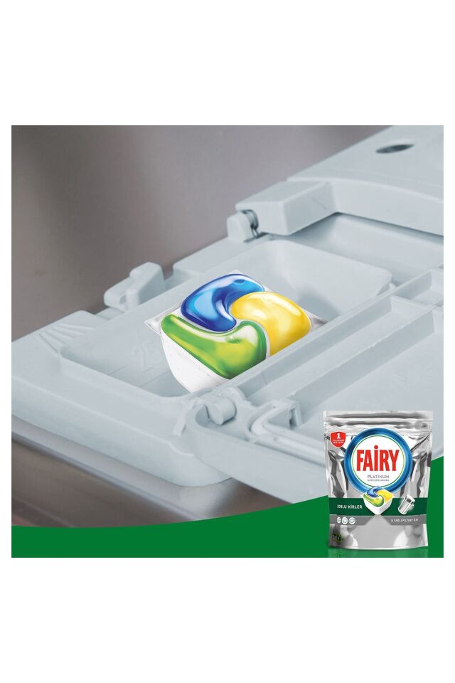 Fairy Platinum Hepsi Bir Arada 60 Yıkama Bulaşık Makinesi Deterjanı Kapsülü Limon Kokulu