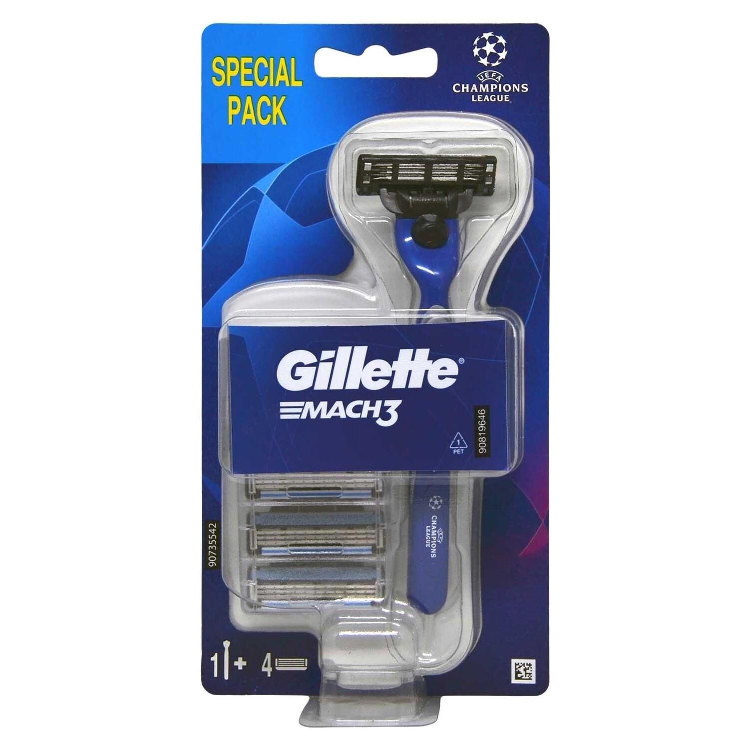 Gillette Mach3 Tıraş Makinesi + 4 Yedek Tıraş Bıçağı