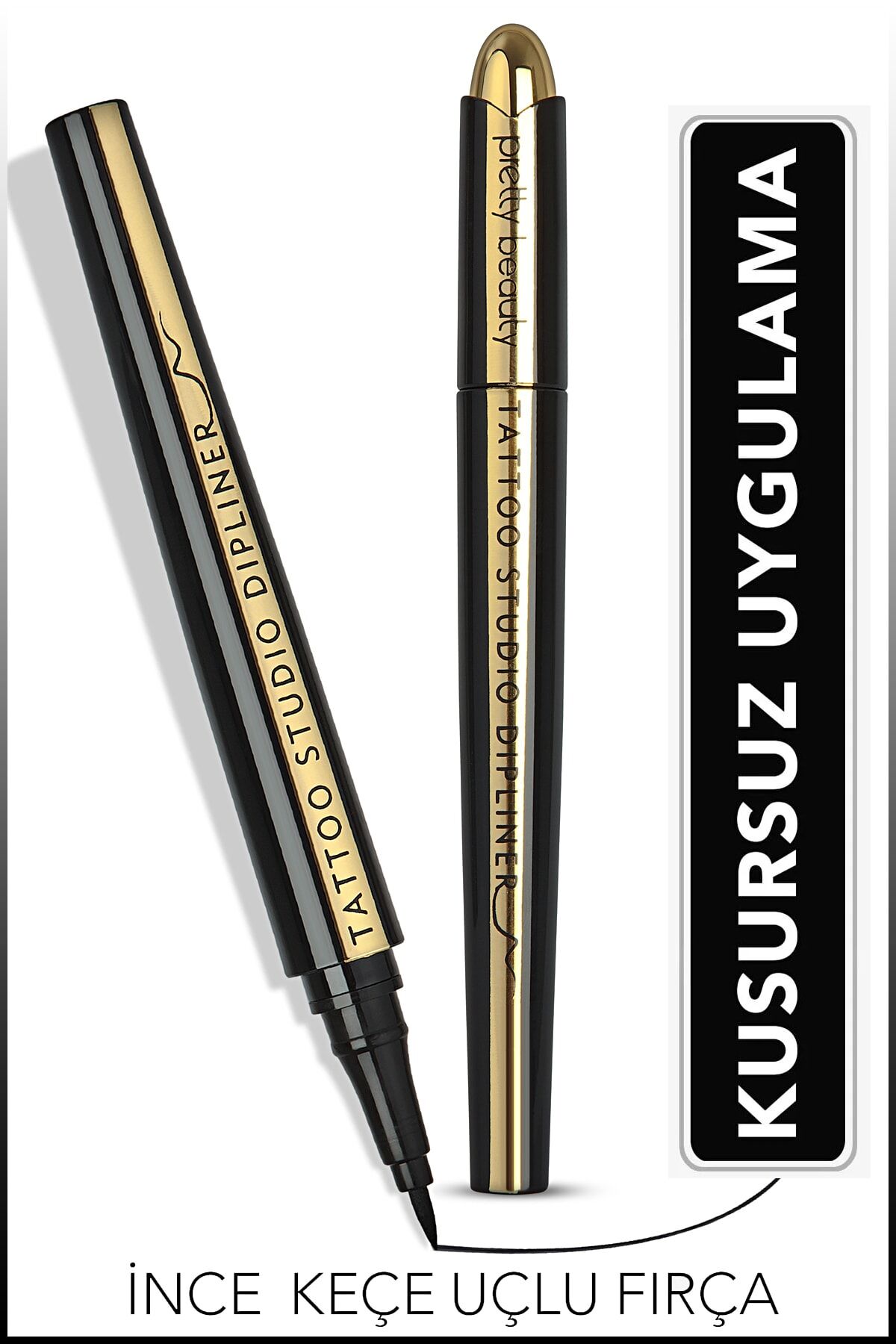 Pretty Siyah İnce Uçlu Kalem Eyeliner Keçe Dipliner