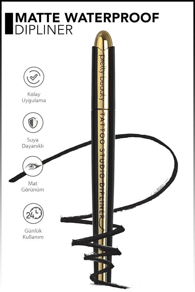Pretty Siyah İnce Uçlu Kalem Eyeliner Keçe Dipliner