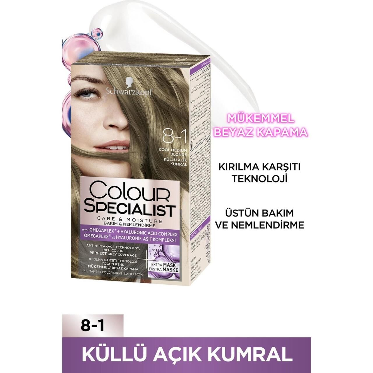 Schwarzkopf Colour Specialist Saç Boyası 8.1 Küllü Açık Kumral