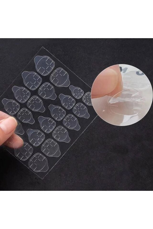 24 Adet Zararsız Tırnak Yapıştırıcı Bant Sticker- Tırnak Yapıştırma Bandı