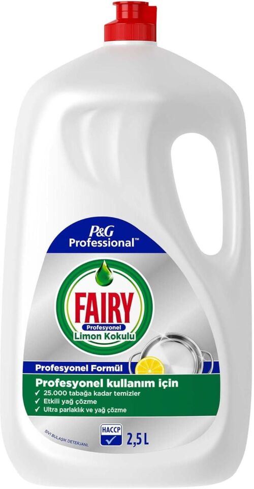 Fairy Bulaşık Deterjanı 2500 Ml Limon Profesyonel Elde Yıkama
