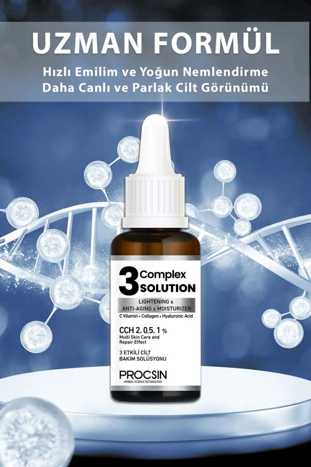 PROCSIN Aydınlatıcı + Sıkılaştırıcı + Nemlendirici 3 Complex Solution 20 ML