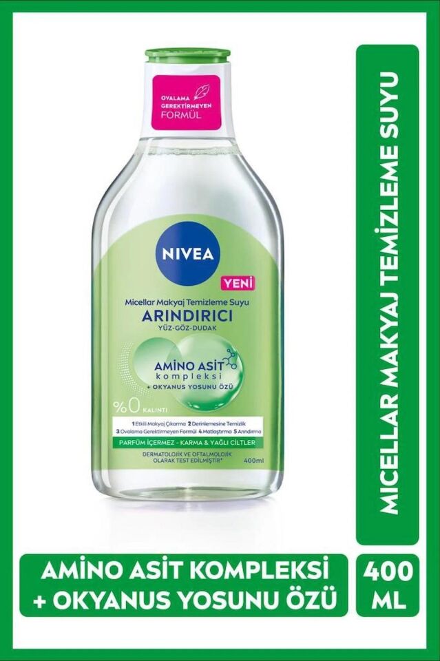 Nivea Micellar Makyaj Temizleme Suyu Arındırıcı 400 ml Yüz Göz ve Dudak için