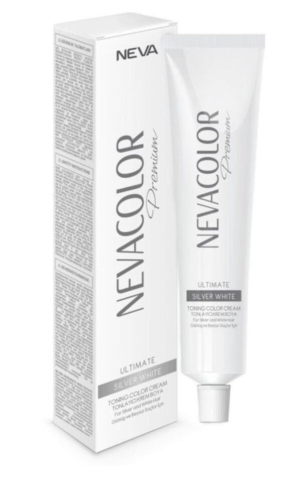 Neva Color Tüp Saç Boyası Gri Gümüş 50 Gr + Oksidan Sıvısı 50 Ml