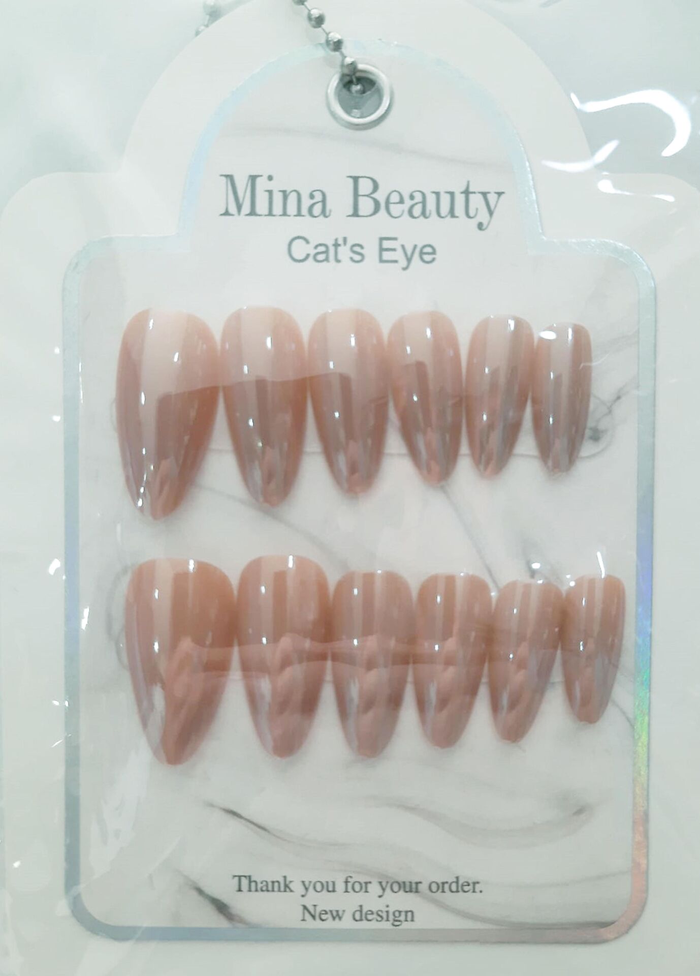 Mina Beauty Kedi Gözü Takma Tırnak 12 li Parlak Bakır
