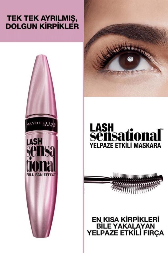 Maybelline Maskara Siyah Lash Sensational Yelpaze Etkili