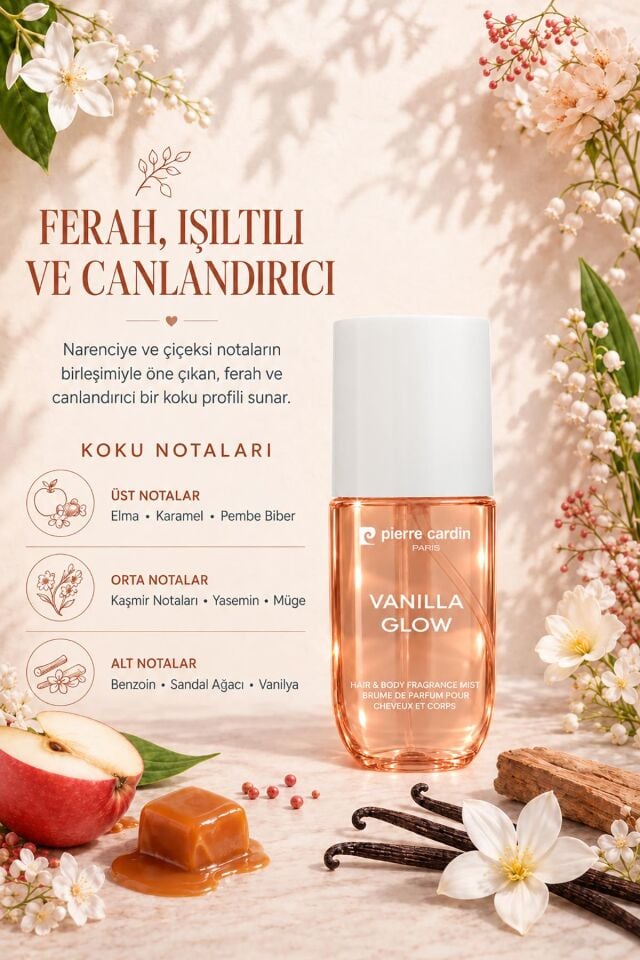 70413 - Pierre Cardin Saç ve Vücut Mist - 110 ml - Vanilla Glow (Hair & Body Mist)