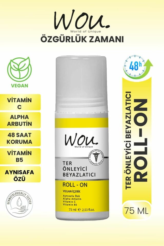 Wou Roll-on 75 Gr Unisex İçin Koltuk Ter Önleyici Beyazlatıcı Sıvı