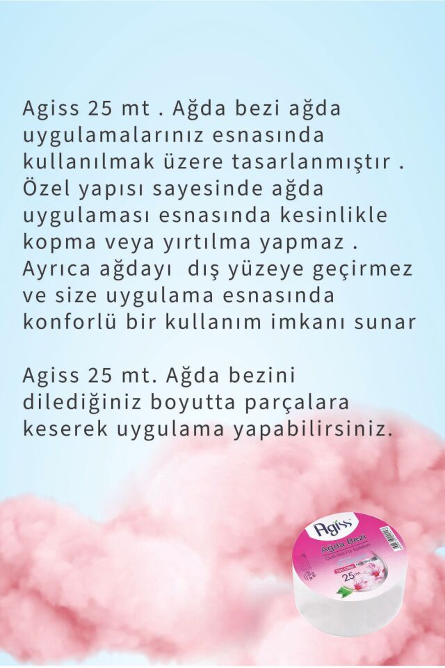 Agiss Ağda Bezi 25 mt Rulo