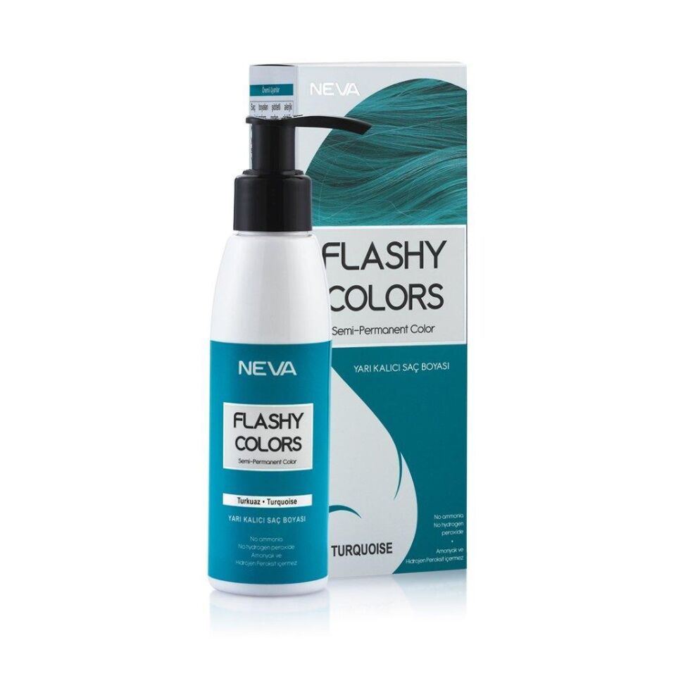 Neva Color Flashy Colors Yarı Kalıcı Saç Boyası - Türkuaz 100 Ml