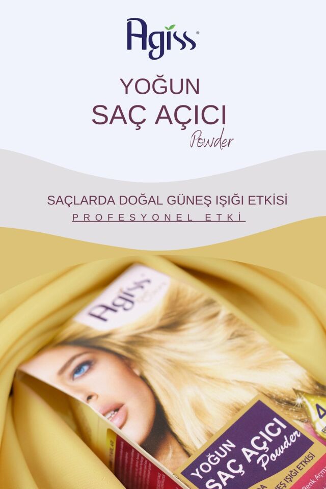 Agiss Saç Açıcı Set ( 25 g Mavi Toz + 60ml Oksidan%40+ 10 Ml Maske+eldiven)