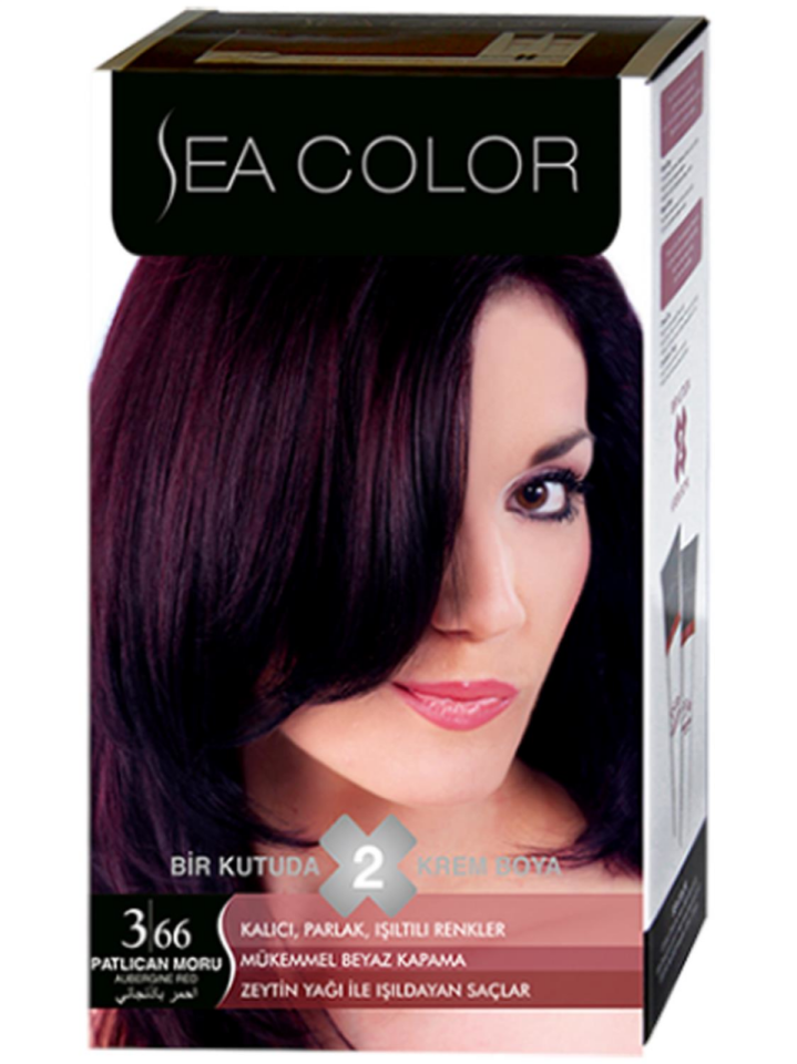 Sea Color Saç Boyası 3.66 Patlıcan Moru