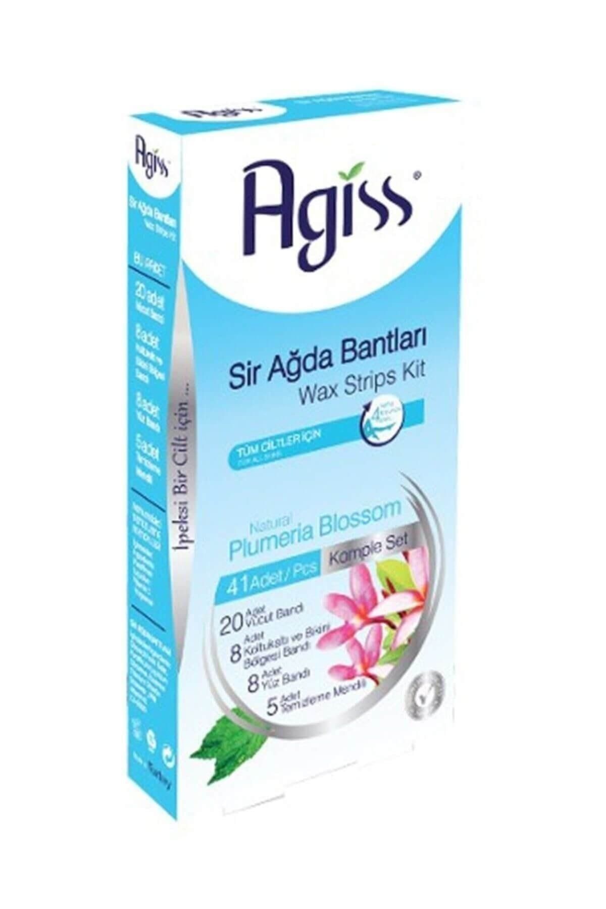 Agiss Tüm Cilt Sir Ağda Bandı 41 li ( 20 Adet Vücut + 8 Yüz + 8 Bikini + 5 Mendil )