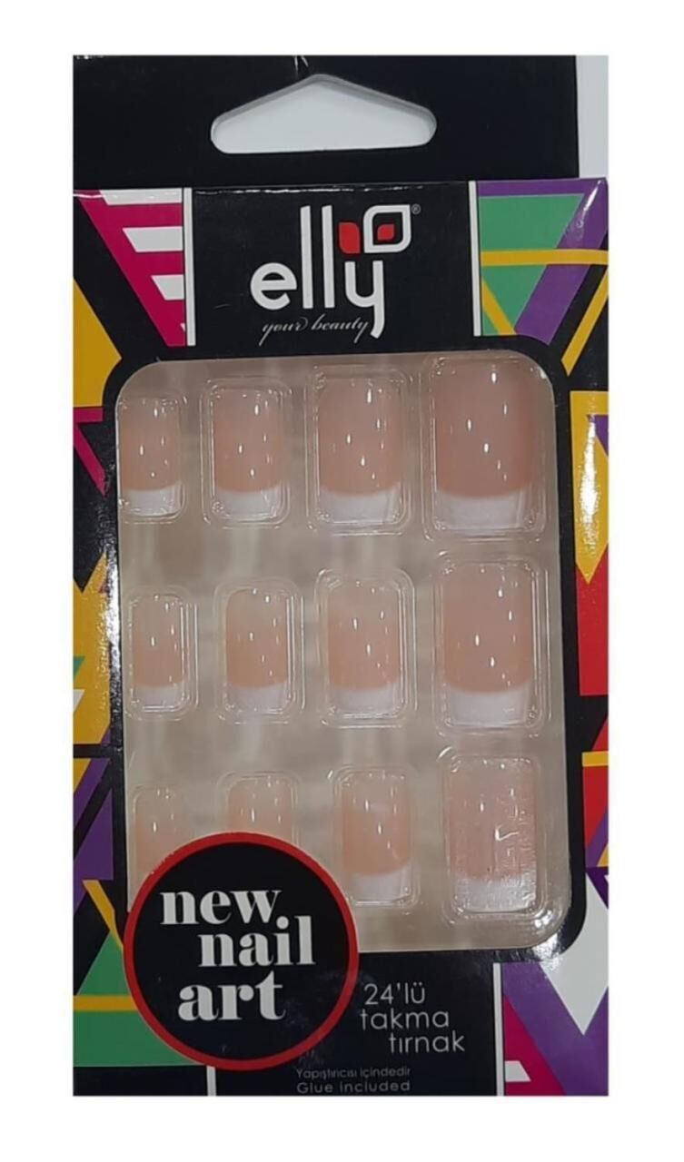 Elly Takma Tırnak 24 lü Pembe - Beyaz 0004