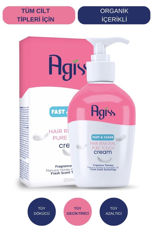 Agiss Tüm Ciltler İçin Tüy Dökücü Krem 250 Ml Pompalı