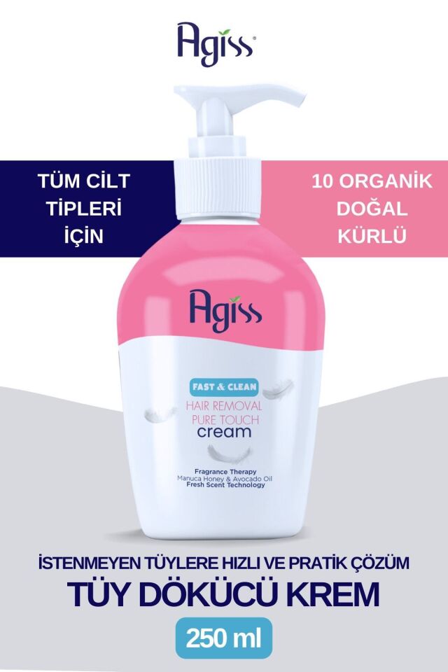 Agiss Tüm Ciltler İçin Tüy Dökücü Krem 250 Ml Pompalı