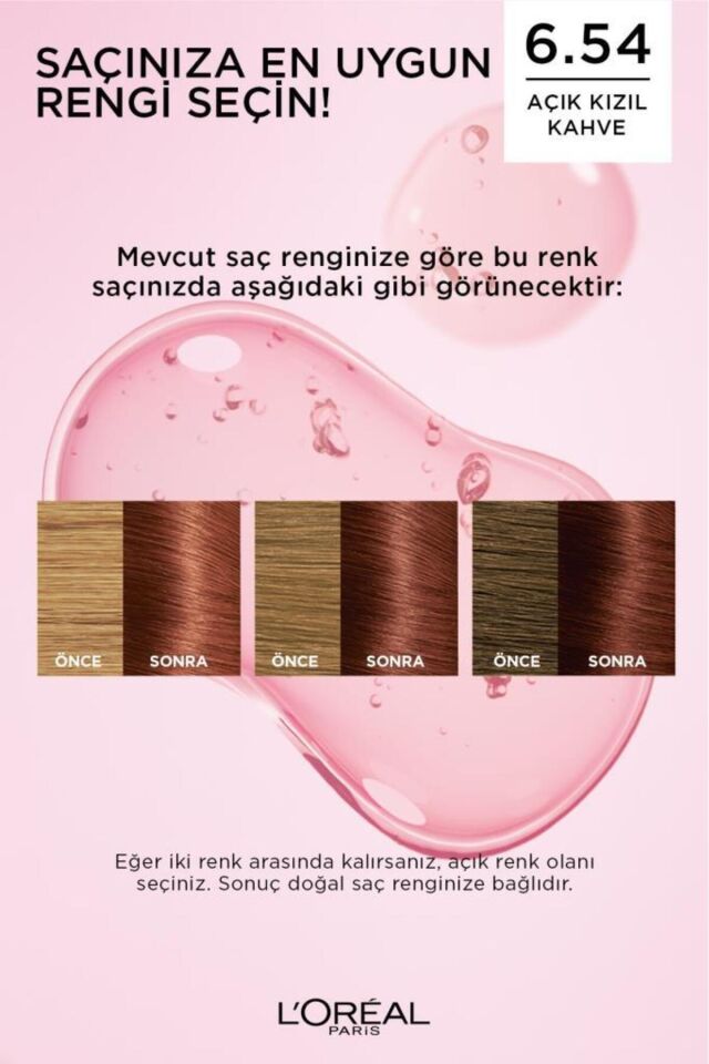 Loreal Excellence 6.54 Açık Kızıl Kahve