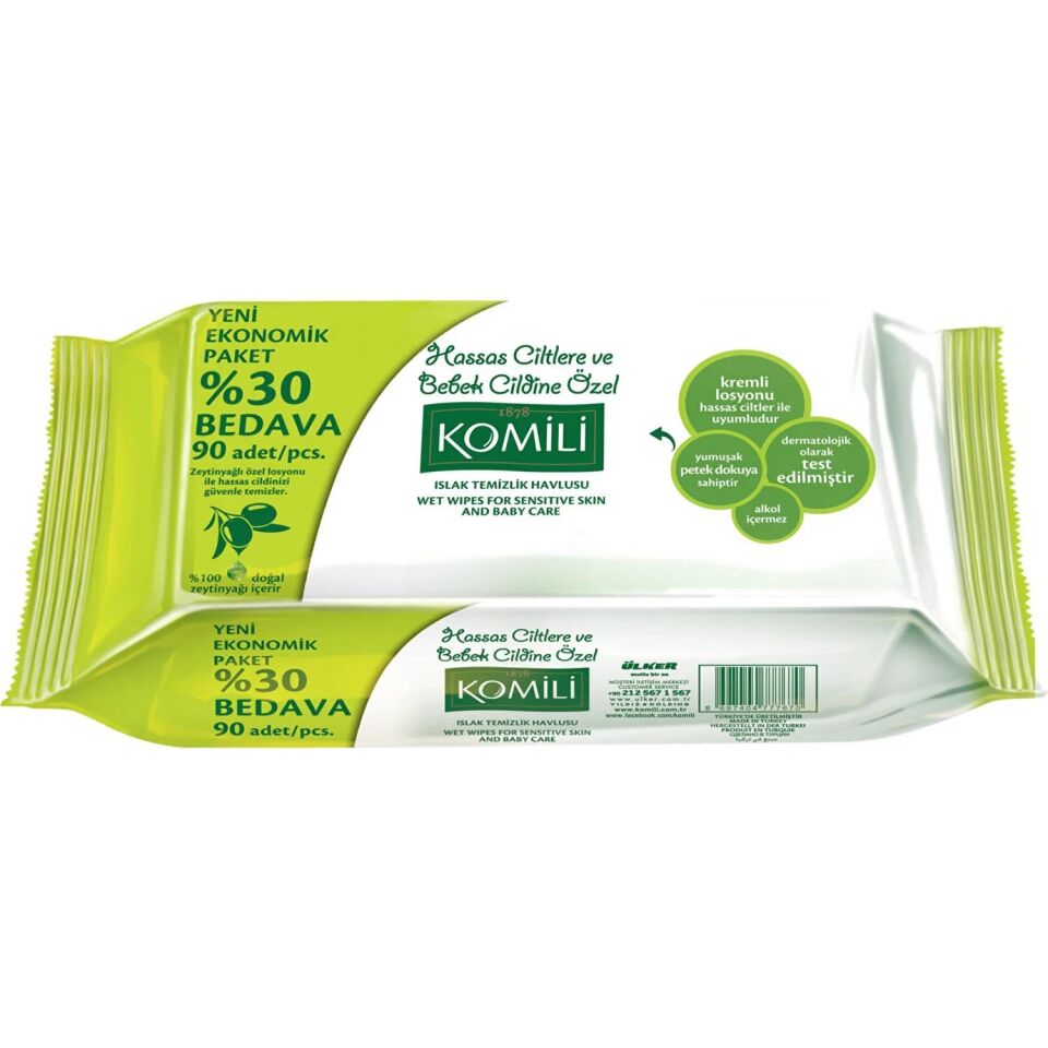 Komili Zeytinyağlı Islak Havlu 90 lı