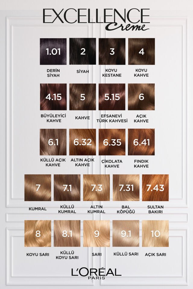 Loreal Excellence 5.54 Koyu Kızıl Kahve