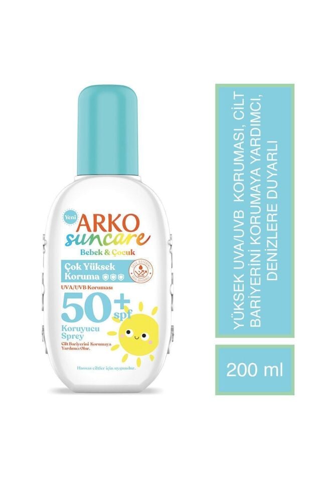 Arko Suncare Spf50 Bebek ve Çocuk Güneş Kremi 200 ml Sprey