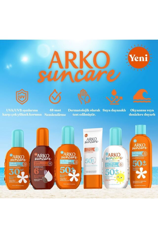 Arko Suncare Spf50 Bebek ve Çocuk Güneş Kremi 200 ml Sprey
