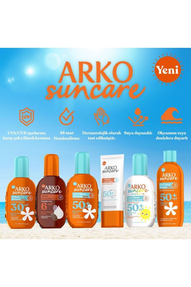 Arko Suncare Spf50 Çok Yüksek Korumalı Yüz Güneş Kremi 50 ml