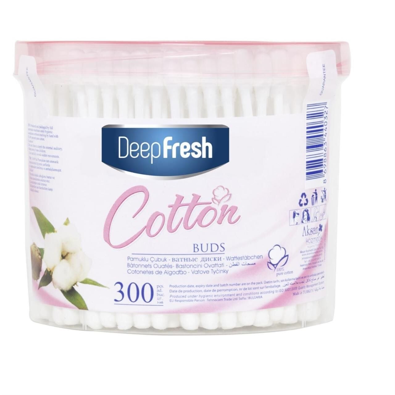 Deep Fresh Kulak Çubuğu 300 Adet Silindir