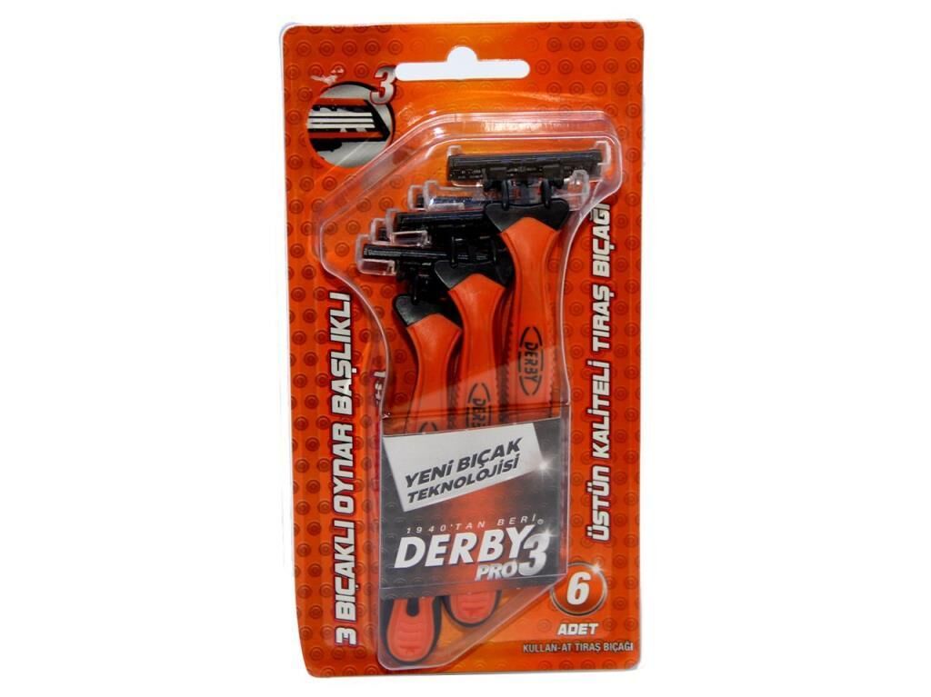 Derby Samurai Platinum3 Oynar Başlıklı Tıraş Bıçağı 6 lı Blister