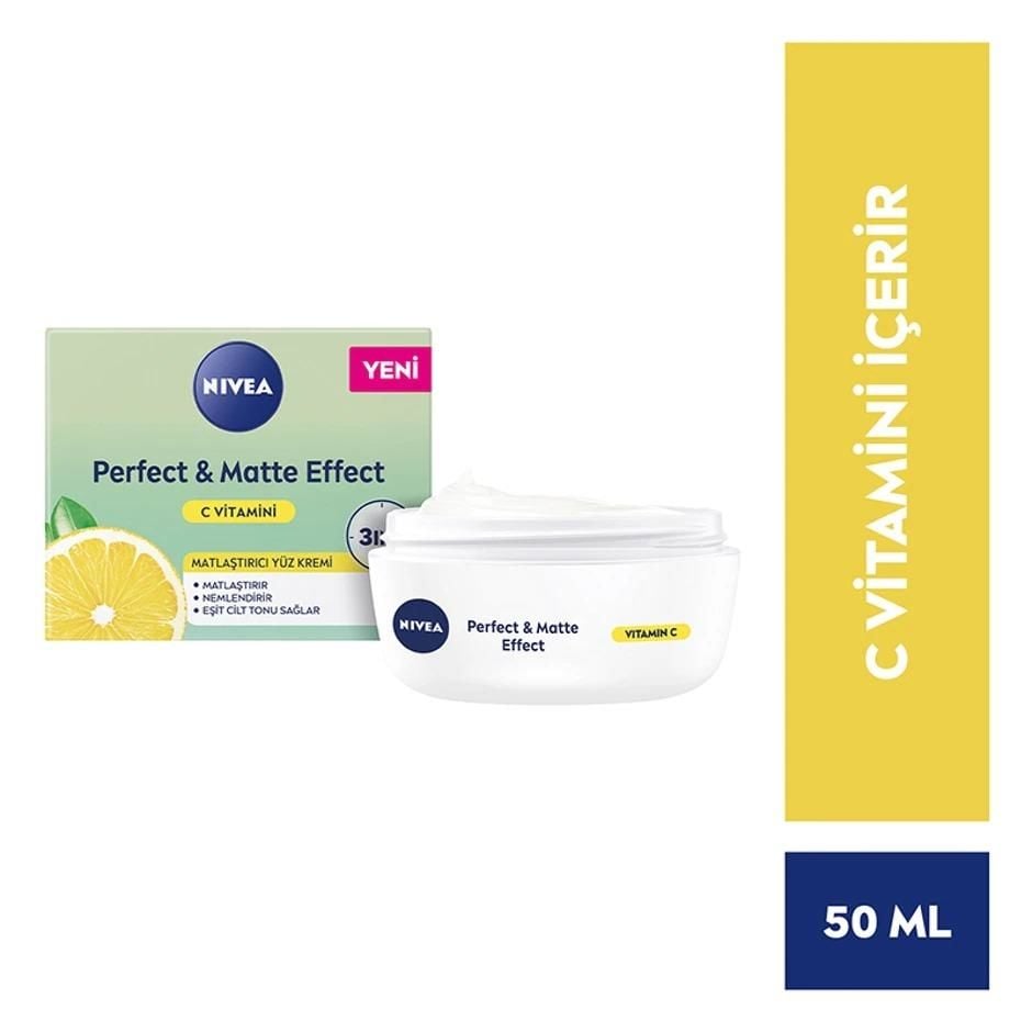Nivea Perfect Matte Effect Hafif Dokulu Yüz Bakım Kremi 50 Ml Vitamin C Matlaştırıcı Yüz Kremi