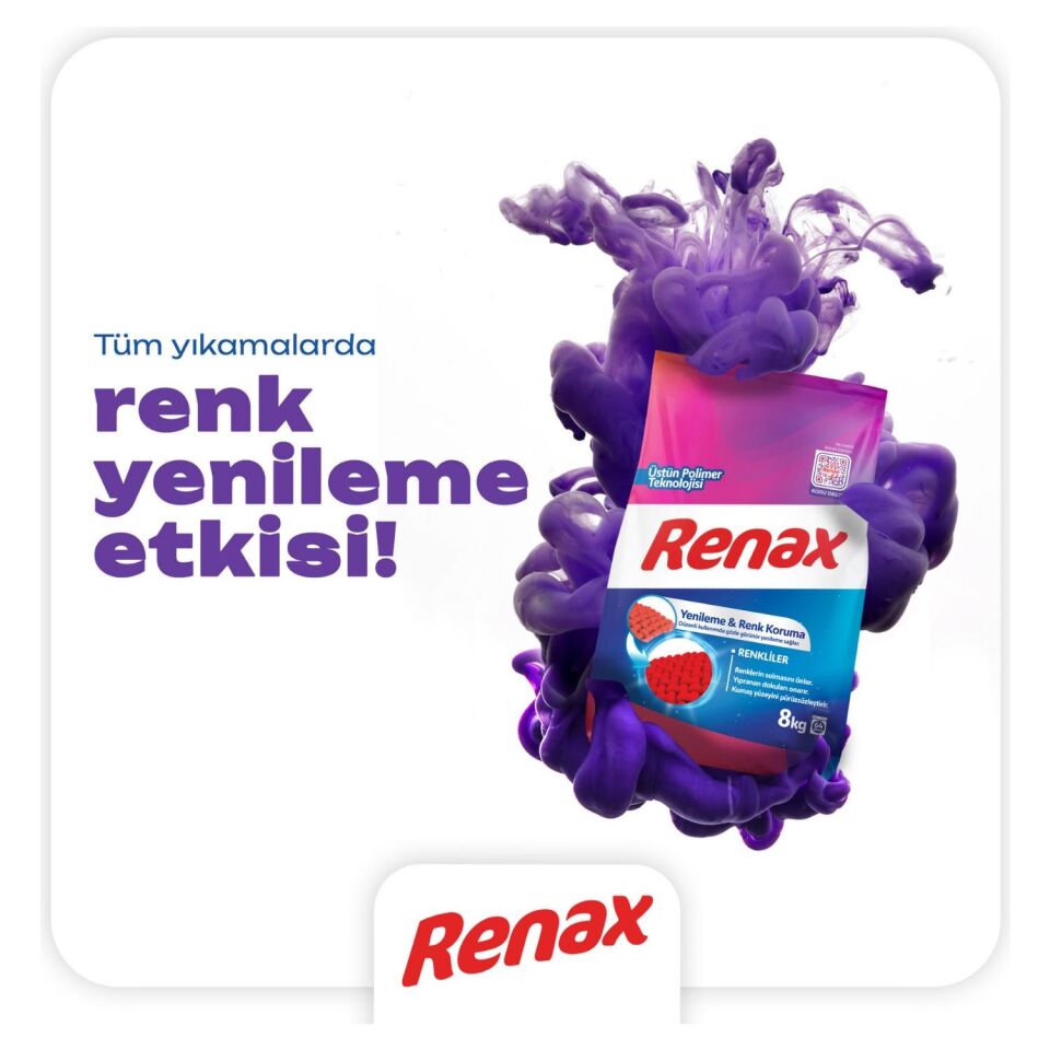 Renax Matik Toz Çamaşır Makinesi Deterjanı 8 Kg Yenileme ve Renkliler İçin