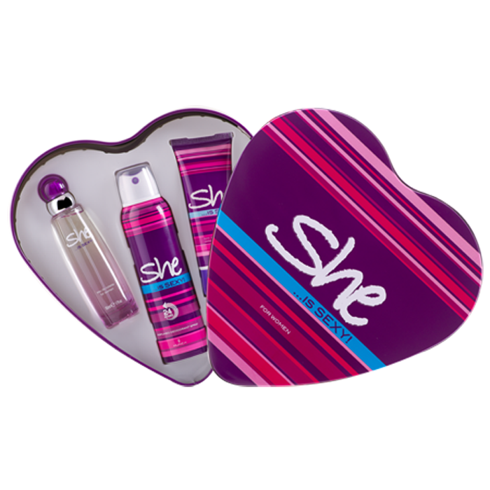 She Sexy Set Kalp 50ml Edt + Deodorant + Vücut Losyonu 3lü Set
