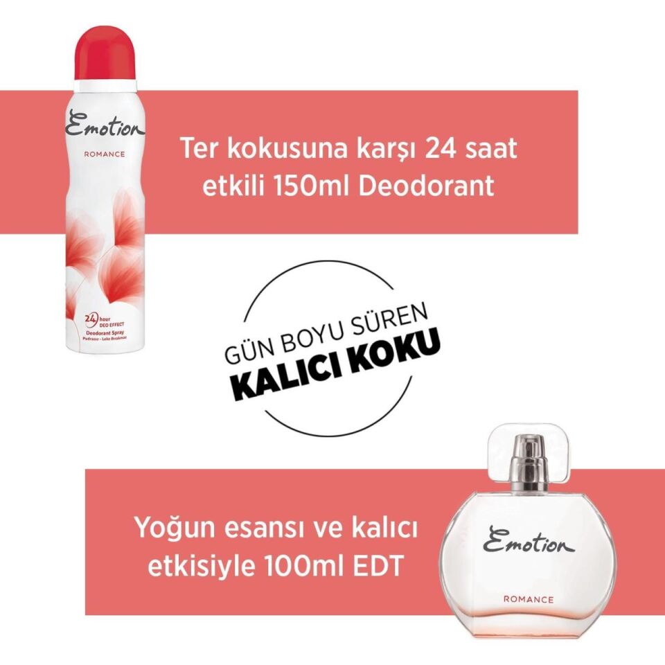 Emotion Romance 50 Ml Edt + Deodorant Parfüm Set