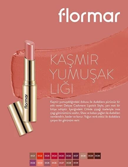 Flormar Deluxe Cashmere Lipstick DC36 Natural Rosewood
