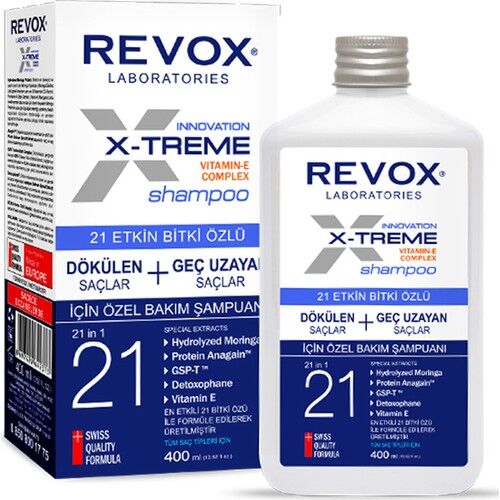 Revox 21 Etkin Bitki Özlü X-Treme Dökülen ve Geç Uzayan Saçlara Özel Bakım Şampuanı 400 Ml