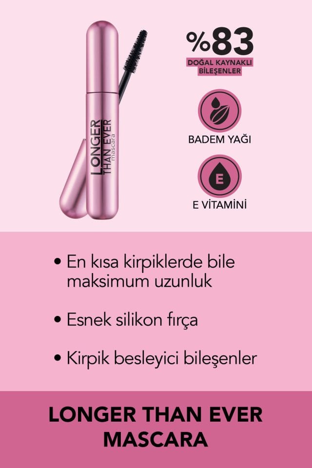 Flormar Longer Than Ever Uzun Görünüm Veren Maskara No: 001