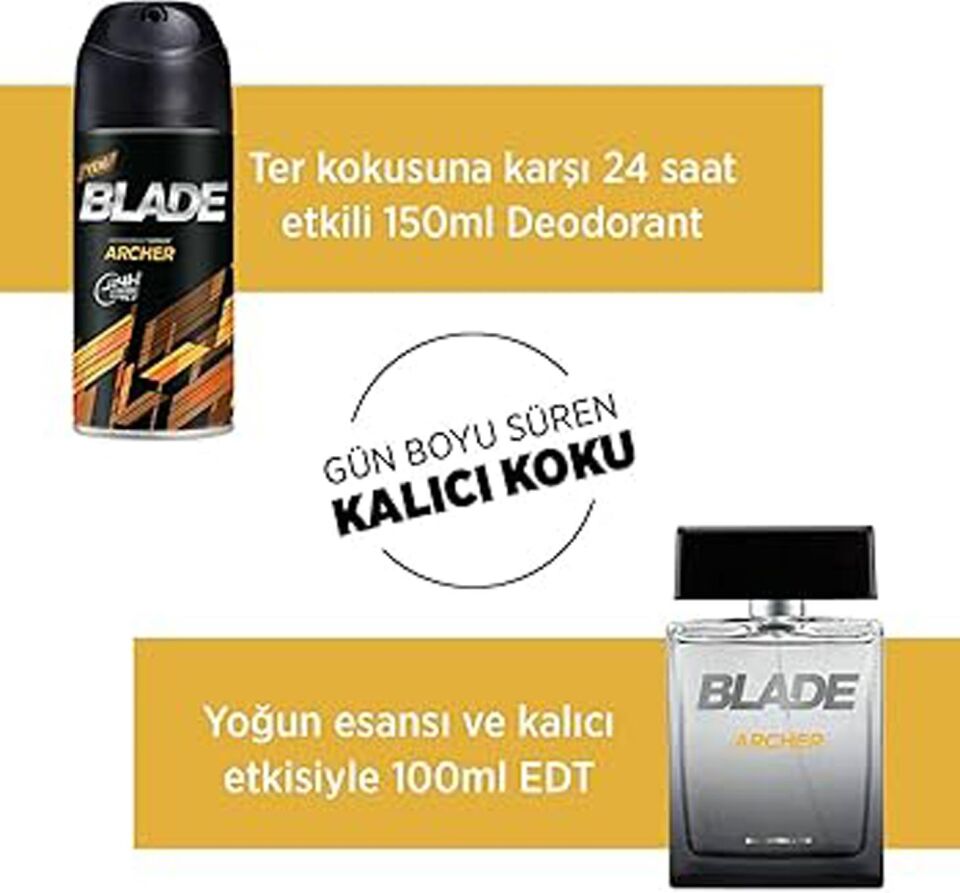 Blade Archer Set Edt 100 ML + Deodorant 150 Ml Erkek