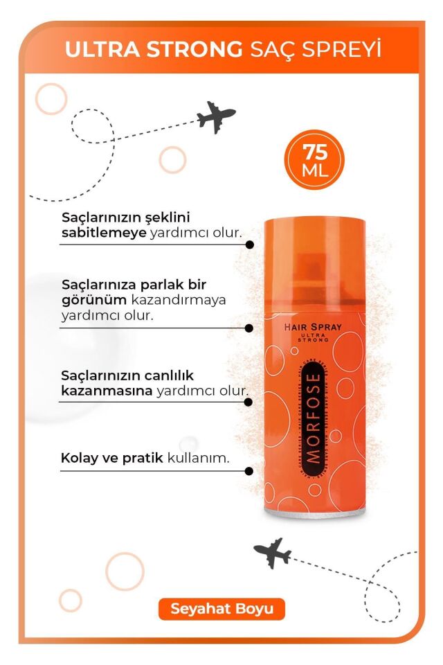 Morfose 75 ml Saç Spreyi Ultra Strong Turuncu