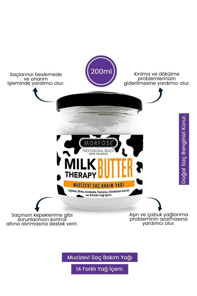 Morfose Milk Therapy Butter Mucizevi Saç Bakım Yağı 200 Ml