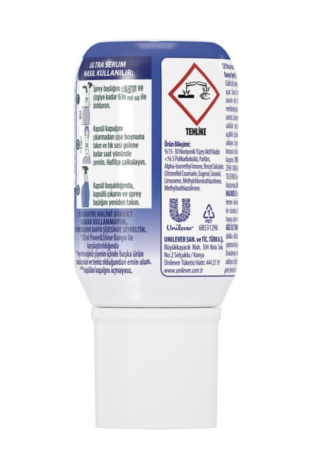 Cif Power-Shine Banyo 750 ML İçin Ultra Serum 70 Ml Banyo Kireç Çözücü Kapsül