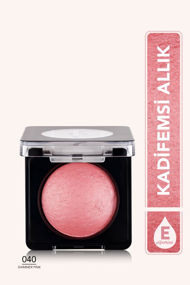 Flormar Terracotta Allık 040 Shimmer Pink E Vitamini İçeren Yoğun Pigmentli Işıltılı Allık (Pembe) - yeni