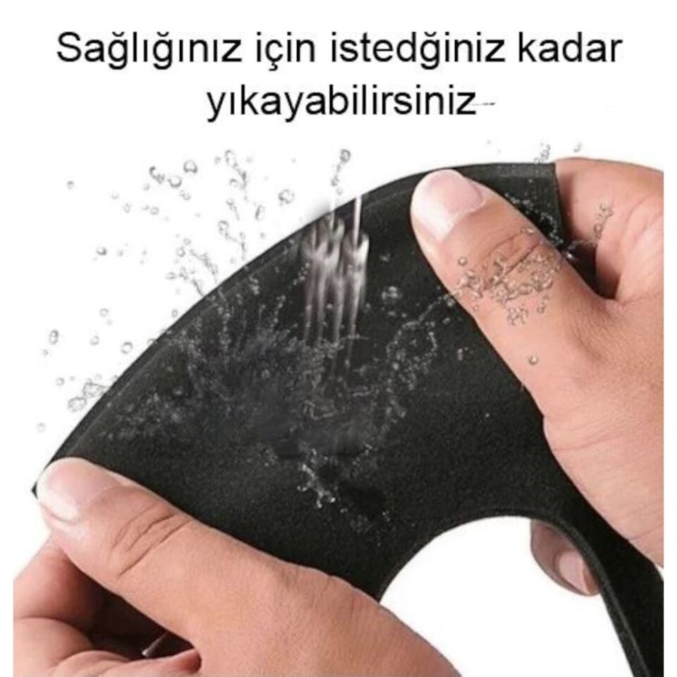 Natura Yüz Maskesi Nano Teknolojisi Yıkanabilir Yüz Maskesi Siyah